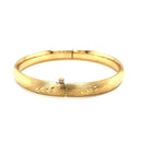 Classic Floral Carved Bangle in 14k Yellow Gold (8.0mm)-3