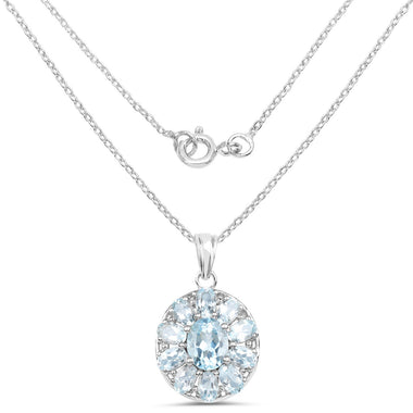 7.65 Carat Genuine Blue Topaz .925 Sterling Silver Pendant - 0