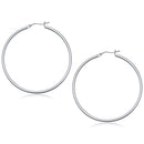 14k White Gold Polished Hoop Earrings (50 mm)-1