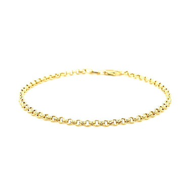 2.3mm 14k Yellow Gold Rolo Bracelet - 0