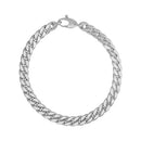 14K White Gold Cuban Link Bracelet-4