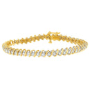 18K Yellow Gold Round Cut Diamond Spiral Link Bracelet (2.00 cttw, I-J Color, I1-I2 Clarity)-1