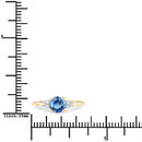 1.08 Carat Genuine Blue Sapphire and White Diamond 14K Yellow Gold Ring-3