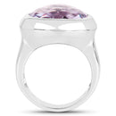8.00 Carat Genuine Pink Amethyst .925 Sterling Silver Ring-2