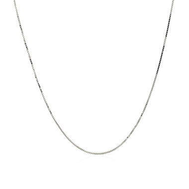 14k White Gold Adjustable Box Chain 0.6mm - 0