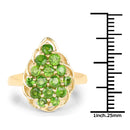 14K Yellow Gold Plated 1.71 Carat Genuine Chrome Diopside .925 Sterling Silver Ring-3