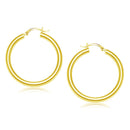 14k Yellow Gold Polished Hoop Earrings (40 mm)-1