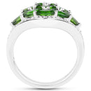 2.37 Carat Genuine Chrome Diopside and White Diamond .925 Sterling Silver Ring-2