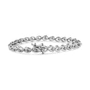 .925 Sterling Silver 1/10 Cttw Round-Cut Diamond Links of Flame Bracelet (I-J Color, I3) - 7.25"-3