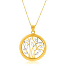 14k Two-Tone Gold Pendant with an Open Round Tree Design-2