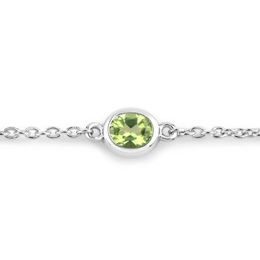 1.75 Carat Genuine Peridot .925 Sterling Silver Bracelet - 0