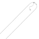 10k White Gold Adjustable Cable Chain 0.9mm-5