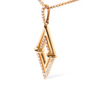 14K Yellow Gold 1/4 Cttw Diamond Double Triangle Geometric 18" Pendant Necklace (G-H Color, SI1-SI2 Clarity)-3