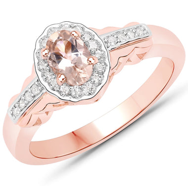 1.98 Carat Genuine Morganite and White Topaz .925 Sterling Silver 3 Piece Jewelry Set (Ring, Earrings, and Pendant w/ Chain) - 0