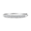 14K White Gold 3 1/3 Cttw Invisible Set Princess-Cut Diamond Wave Bangle Bracelet (H-I Color, SI1-SI2 Clarity) - Size 7"-3