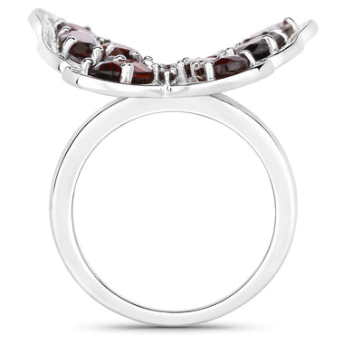 5.19 Carat Genuine Garnet .925 Sterling Silver Ring - 0