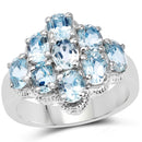 3.24 Carat Genuine Blue Topaz .925 Sterling Silver Ring-1