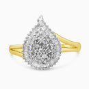 14K Yellow and White Gold 1.00 Cttw Round and Baguette-Cut Diamond Ballerina Cocktail Ring (H-I Color, SI2-I1 Clarity)-3