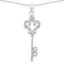 0.10 Carat Genuine White Diamond .925 Sterling Silver Pendant-1