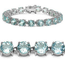 31.08 Carat Genuine Blue Topaz .925 Sterling Silver Bracelet-1