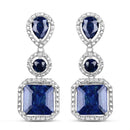 11.62 Carat Dyed Sapphire .925 Sterling Silver Earrings-2
