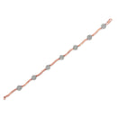 .925 10k Rose Gold Over Sterling Silver 1.0 cttw Diamond Floral Link Bracelet (I-J Color,I3 Clarity)-4