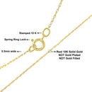 Solid 10K Yellow Gold 0.5mm Slim and Dainty Unisex 18" Rope Chain Necklace-4