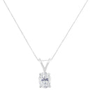 IGI Certified 10K White Gold 3/8 cttw Prong Set Diamond Oval Pendant Necklace (I-J Color, I1 Clarity) - Size 18"-2