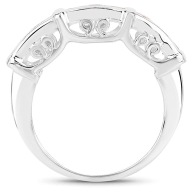 1.08 Carat Genuine Orange Sapphire .925 Sterling Silver Ring - 0