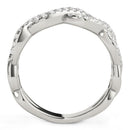 Diamond Studded Interlocking Waves Ring in 14k White Gold (5/8 cttw)-3