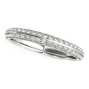 14k White Gold Two-Row Pave Set Diamond Wedding Band (1/4 cttw)-1