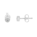 10K White Gold 0.15 Cttw Round Brilliant-Cut Near Colorless Diamond Bezel-Set Stud Earrings (H-I Color, I1-I2 Clarity)-2