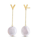 14k Yellow Gold Tesoro Pearl Drop Earrings-1