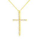 10K Yellow Gold Plated .925 Sterling Silver 3.0 Cttw Prong-Set Round Brilliant Cut Diamond Cross 18" Pendant Necklace (J-K Color, I1-I2 Clarity)-3