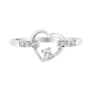 14K White Gold 1/8 Cttw Channel Set Round-Cut Diamond Heart Ring (H-I Color, SI2-I1 Clarity)-1