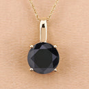 3.12 Carat Genuine Black Diamond 14K Yellow Gold Pendant-3