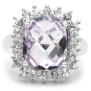 5.55 Carat Genuine Pink Amethyst and White Topaz .925 Sterling Silver Ring-2