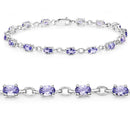 3.12 Carat Genuine Tanzanite .925 Sterling Silver Bracelet-2