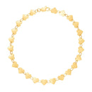 14k Yellow Gold 7 inch Mirrored Heart Chain Bracelet-1
