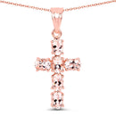14K Rose Gold Plated 2.58 Carat Genuine Morganite .925 Sterling Silver Pendant-1