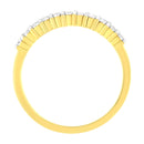 IGI Certified 1/4 Cttw Diamond 10K Yellow Gold Prong Set Fluted Band Style Ring (I-J Color, I2-I3 Clarity) - Size 7-4