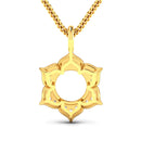 0.14 Carat Genuine White Diamond 14K Yellow Gold Semi Mount Pendant - holds 8.00mm Round Gemstone-3