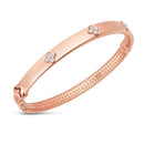 14k Rose Gold Trilogy Diamond Bangle (5.40 mm)-2