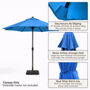9ft Market Patio Umbrella 6 Rib Replacement Canopy Capri Blue Olefin-3