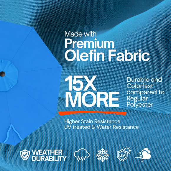 9ft Market Patio Umbrella 6 Rib Replacement Canopy Capri Blue Olefin