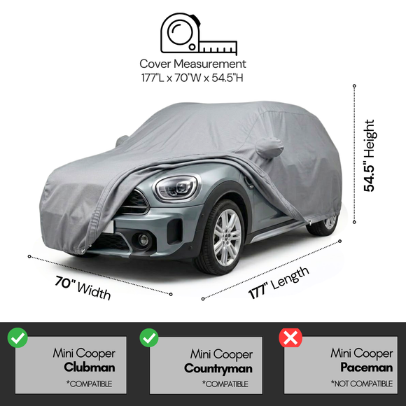 Car Cover for Mini Cooper Countryman and Clubman 177"L x 70"W x 54.5"H