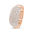 18K Rose Gold 1.00 Cttw Diamond Multi Row Dome Band Ring (F-G Color, VS1-VS2 Clarity) - Ring size 7-3