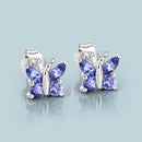 0.96 Carat Genuine Tanzanite .925 Sterling Silver Earrings-4