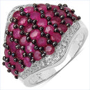 2.76 Carat Genuine Ruby & White Topaz .925 Sterling Silver Ring-1