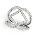 14k White Gold Entwined Design Diamond Dual Band Ring (3/4 cttw)-1